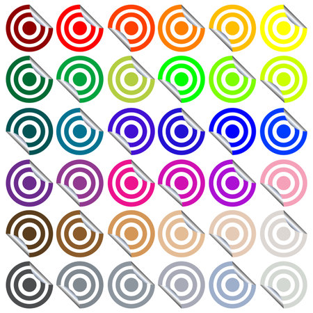 target round stickers, abstract art illustrationのイラスト素材