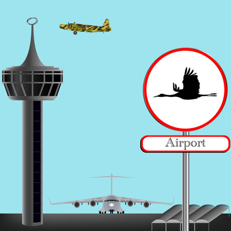 airport concept composition, abstract art illustrationのイラスト素材