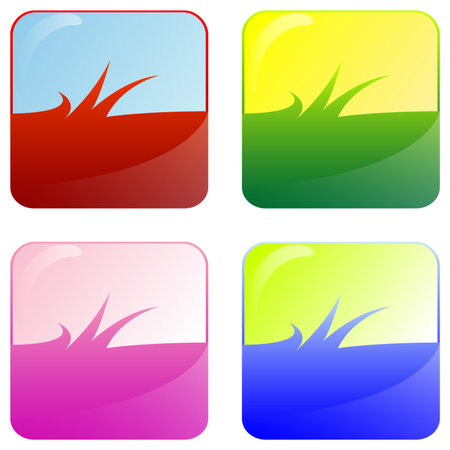 grass web buttons isolated on white background, abstract art illustrationのイラスト素材