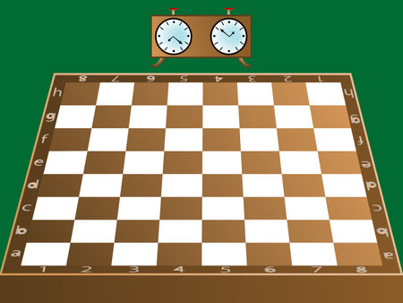 chess board and clockのイラスト素材
