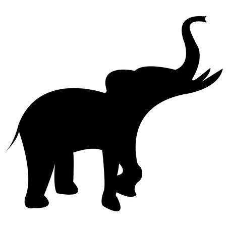 elephant black silhouetteのイラスト素材
