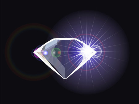 diamond with light reflectionのイラスト素材