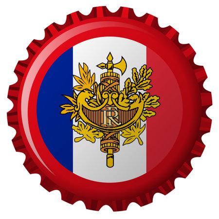 france abstract flag on bottle cap のイラスト素材
