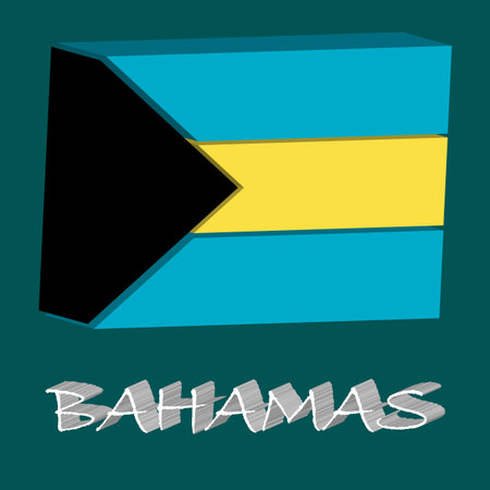 bahamas tridimensional flag, abstract  art illustrationのイラスト素材