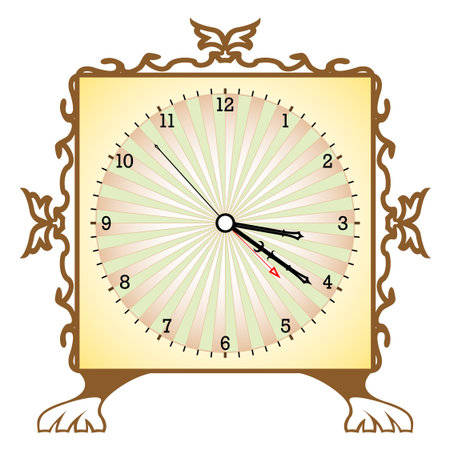 abstract clock against white background, art illustrationのイラスト素材