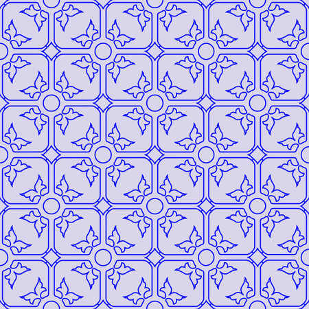 floral seamless blue pattern, abstract texture,  art illustrationのイラスト素材