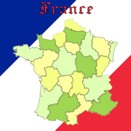 france map over national colors, abstract  art illustrationのイラスト素材