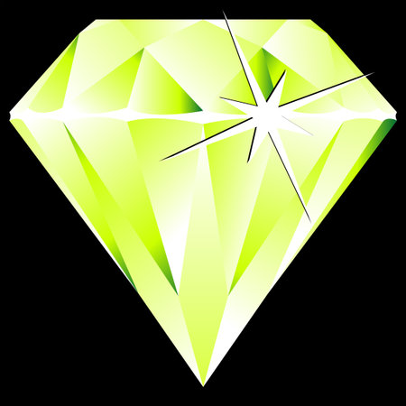 green diamond against black background, abstract art illustrationのイラスト素材
