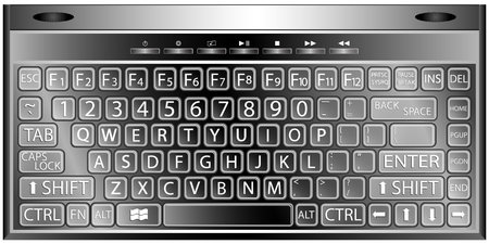 media keyboard against white background, abstract art illustrationのイラスト素材