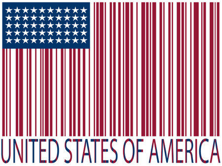 united states bar codes flag against white backgroundのイラスト素材