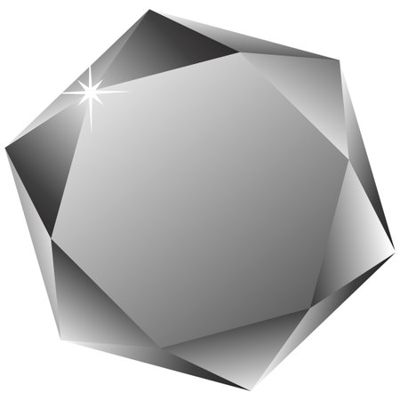 hexagonal diamond against white backgroundのイラスト素材