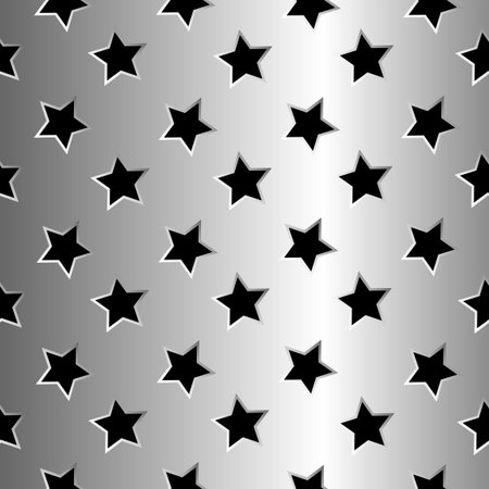 metallic stars texture, abstract seamless patternのイラスト素材