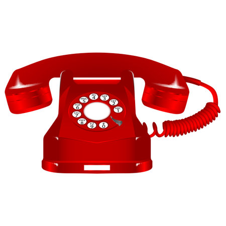 retro red telephone のイラスト素材