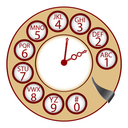 the telephone clock concept のイラスト素材