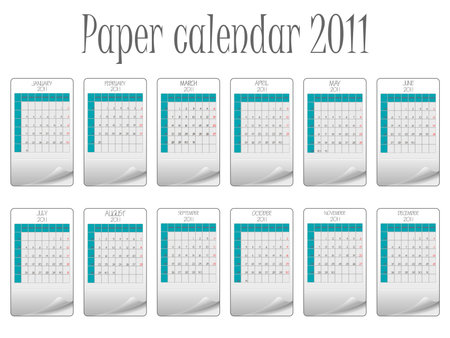 paper calendar 2011  のイラスト素材