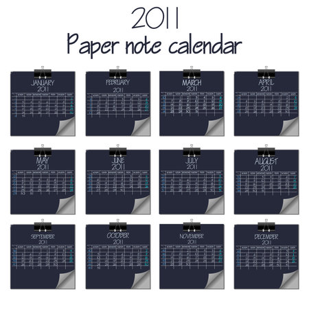 calendar with paper notes 2011 のイラスト素材