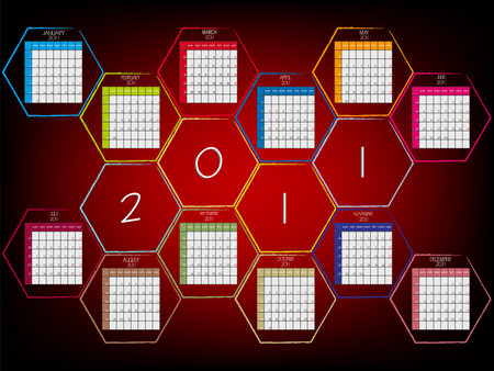 abstract calendar 2011 のイラスト素材