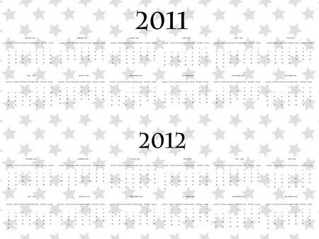 vector stars calendar for 2011 and 2012, abstract vector art illustrationのイラスト素材