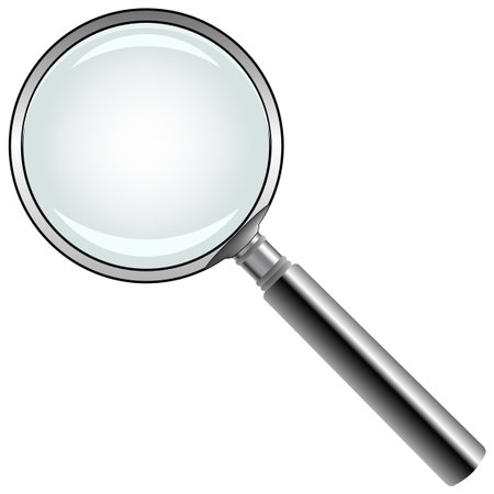 magnifying glass against white background, abstract vector art illustrationのイラスト素材