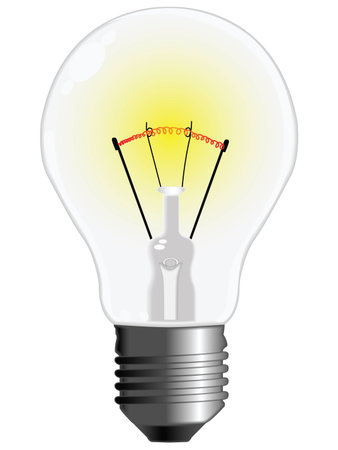 light bulb against white background, abstract art illustrationのイラスト素材