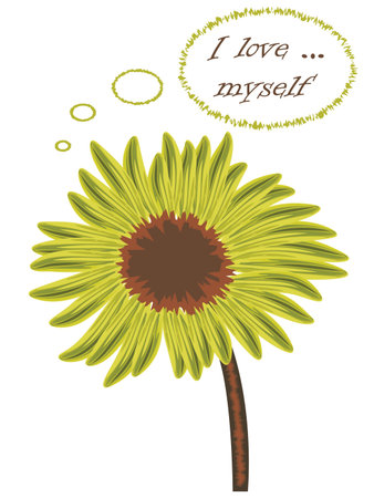 flower thinking, abstract art illustrationのイラスト素材