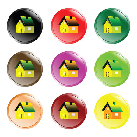 house button icons collection against white background, abstract vector art illustrationのイラスト素材