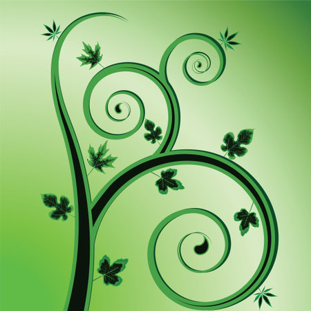 green plant design, abstract vector art illustrationのイラスト素材