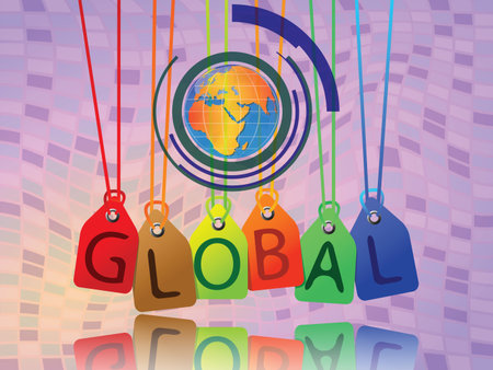 global tags, abstract composition; vector art illustrationのイラスト素材