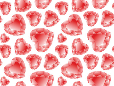 valentine diamonds pattern, abstract seamless texture; vector art illustrationのイラスト素材