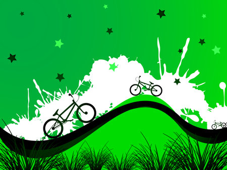 bicycles background, abstract vector art illustrationのイラスト素材
