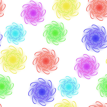 floral seamless design, abstract texture; vector art illustration; image contains clipping maskのイラスト素材