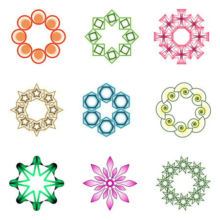 design elements over white background; abstract vector art illustrationのイラスト素材
