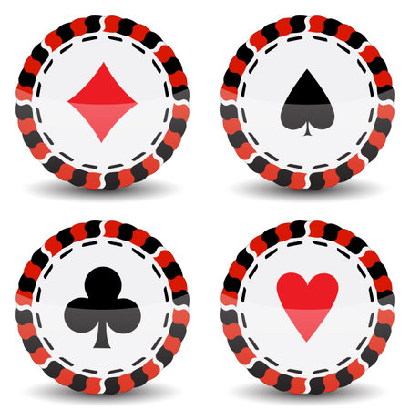 casino chips against white backgroundのイラスト素材