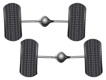 auto rear axe over white background, abstract vector art illustrationのイラスト素材