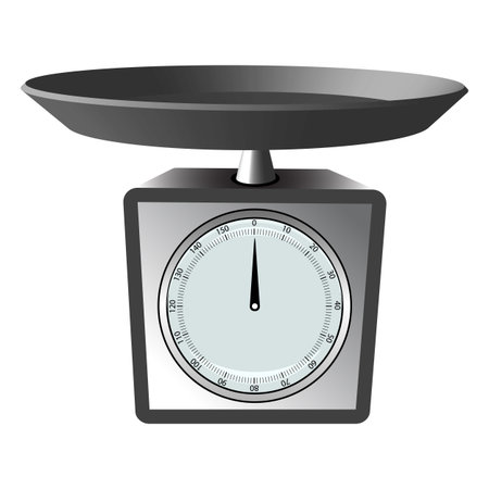 kitchen scale against white background, abstract vector art illustrationのイラスト素材