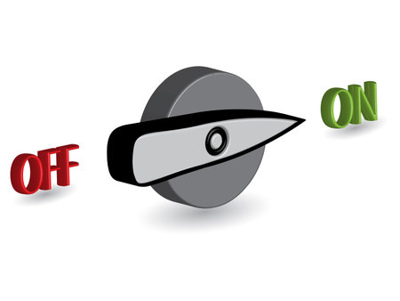 3d on off switch against white background, abstract vector art illustrationのイラスト素材