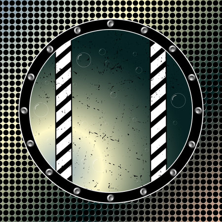 round bubbling window over metallic background, abstract vector art illustrationのイラスト素材