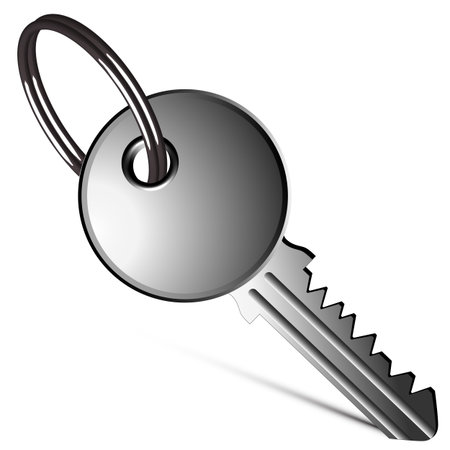 silver key against white background, abstract vector art illustrationのイラスト素材