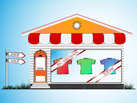 clothes shop, abstract art illustration, image contains gradient meshのイラスト素材