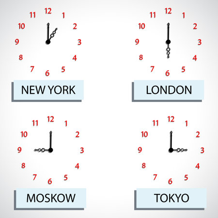 time zone hours, abstract  art illustrationのイラスト素材
