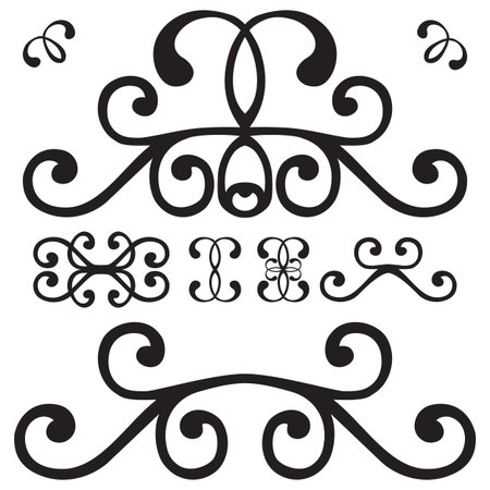 vector design ornaments against white background; abstract art illustrationのイラスト素材
