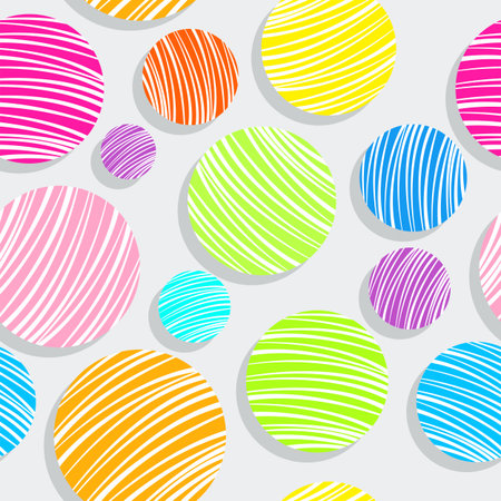 light colorful bubbles pattern, abstract seamless texture; vector art illustrationのイラスト素材