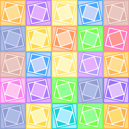 pastel squares pattern, abstract seamless texture; vector art illustration
のイラスト素材
