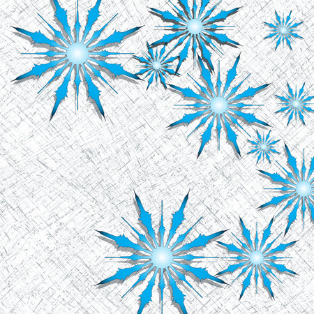 snowflakes design, abstract vector art illustration; image contains transparencyのイラスト素材