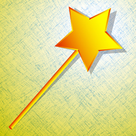 magic wand over striped background, abstract vector art illustration; image contains transparencyのイラスト素材