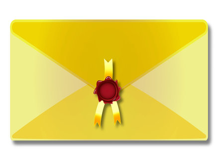 sealed envelope against white background, abstract vector art illustration; image contains transparencyのイラスト素材