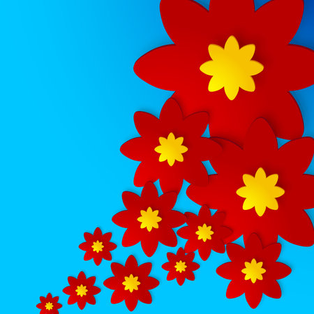 flowers shadowed background, abstract art illustration, image contains transparencyのイラスト素材