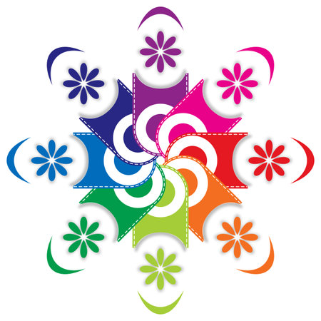 retro color palette against white background, abstract art illustration, image contains transparencyのイラスト素材