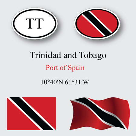 trinidad and tobago set against gray background abstract vector art illustration image contains transparencyのイラスト素材