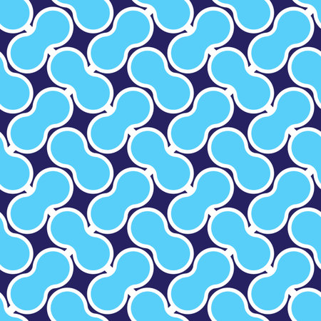 metaball blue pattern, abstract seamless texture, vector art illustration
